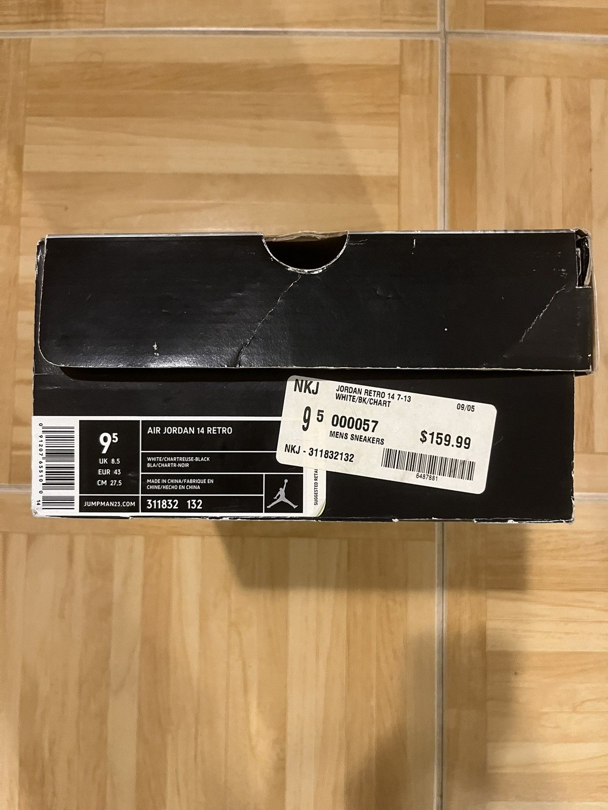 Jordan Brand Air Jordan 14 Retro White Chartreuse Black Preowned Sz 9.5 Size US 9.5 / EU 42-43 - 10 Thumbnail