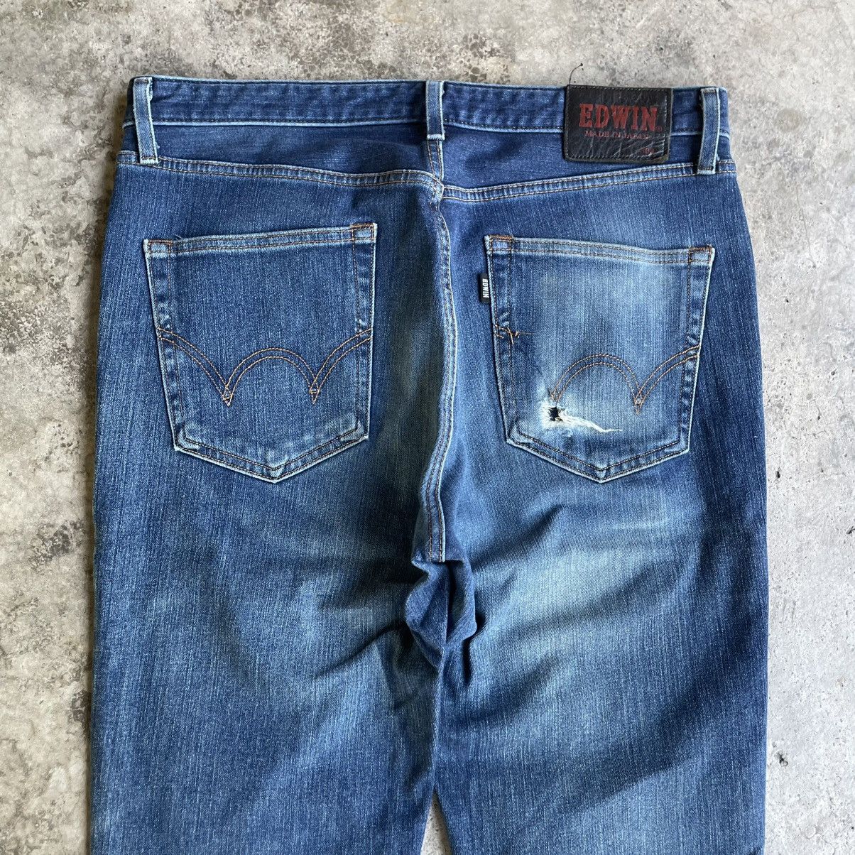Edwin 🔥Vintage Edwin 503 Stoned Washed Distress Denim Jeans Size US 34 / EU 50 - 5 Thumbnail