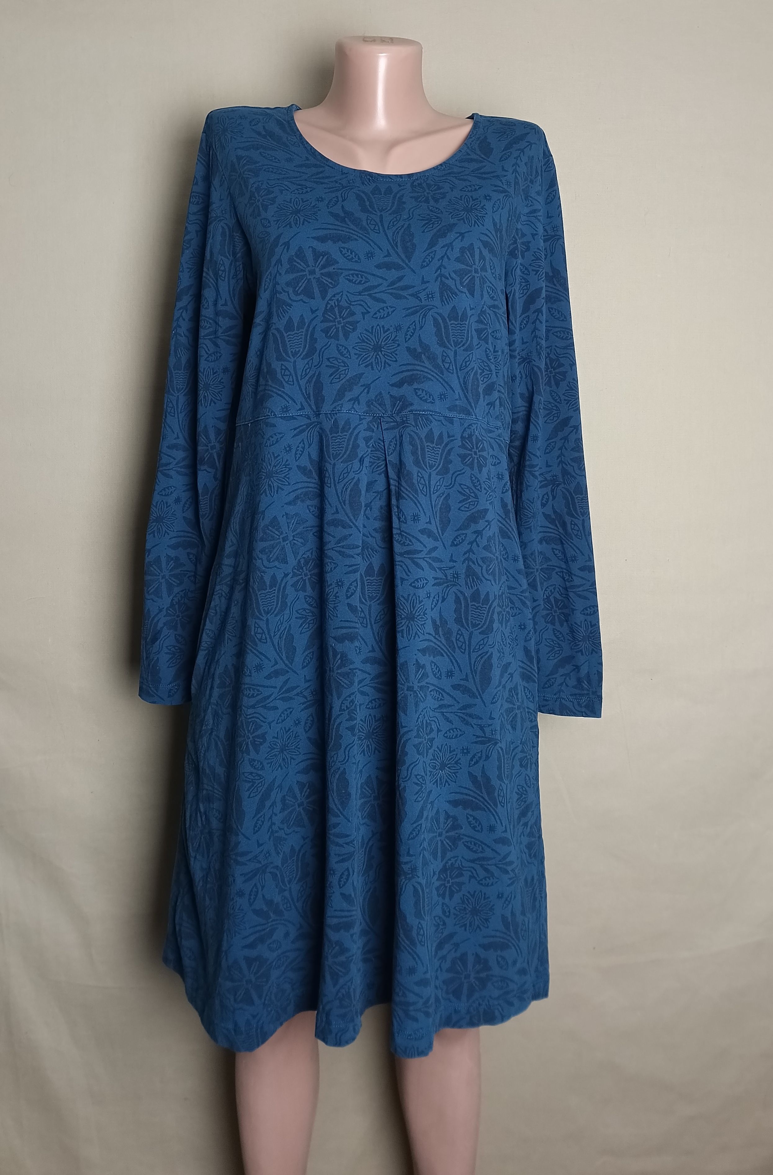 Designer Gudrun Sjoden Blue Floral Print Cotton Dress Size M Size M / US 6-8 / IT 42-44 - 1 Thumbnail