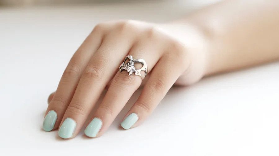 Jewelry Skeleton Head Skull Ring Size ONE SIZE - 1 Thumbnail