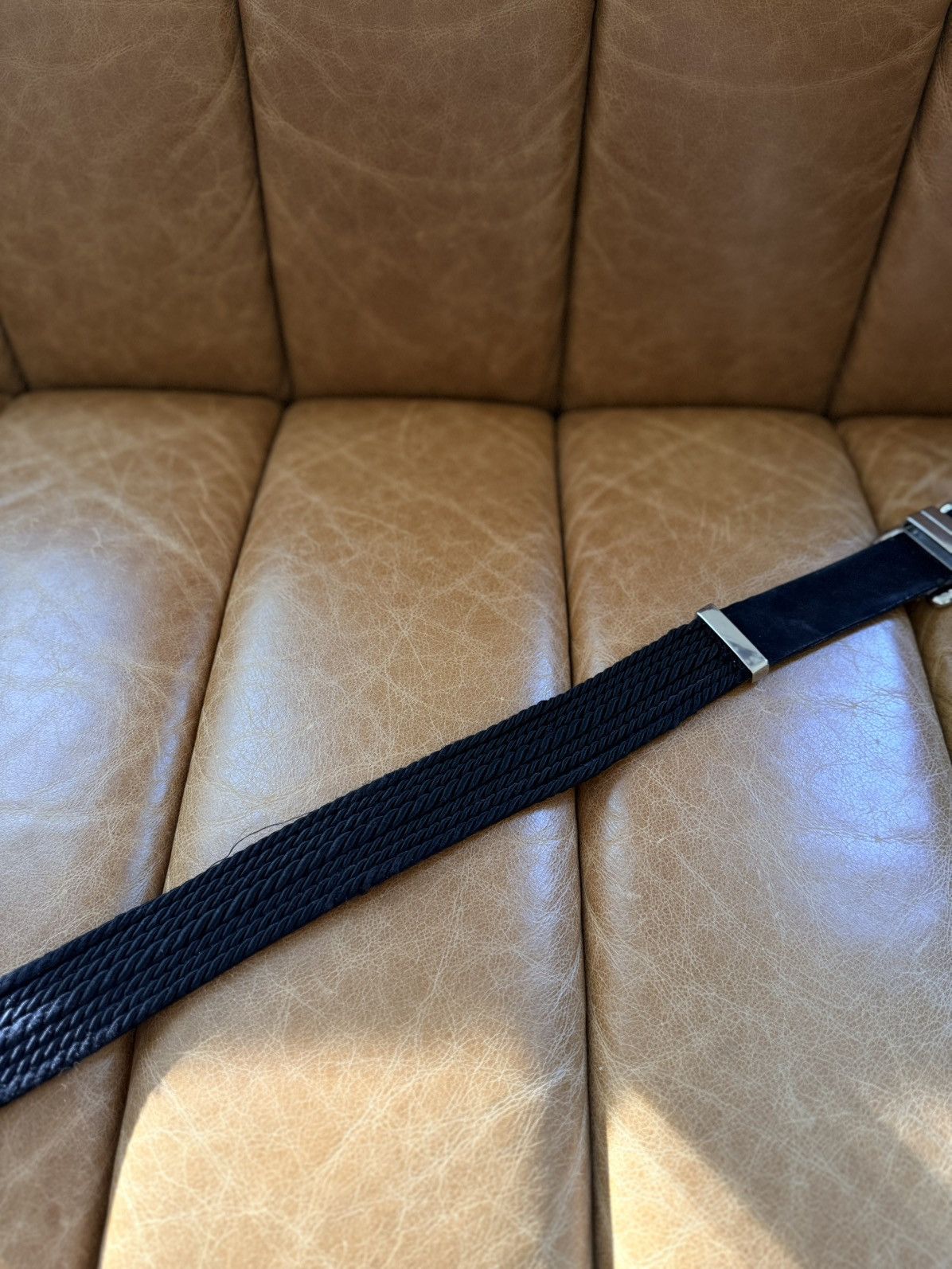 Balmain × H&M FW15 Black Silver Tip Belt Size 32 - 3 Thumbnail