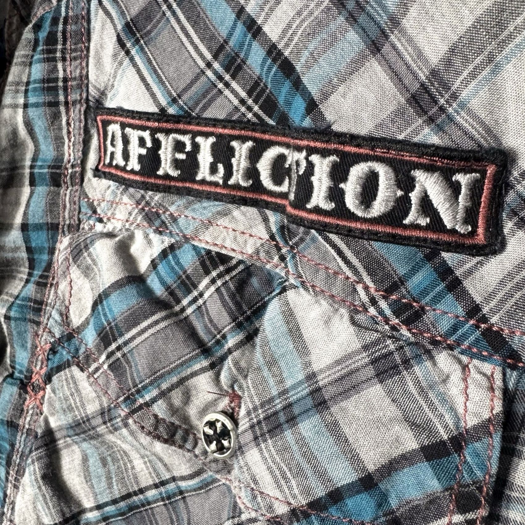 Affliction Affliction Shirt Men's M Black Premium Skull Wings Cross Metal Button Up Long Sl Size US M / EU 48-50 / 2 - 7 Thumbnail