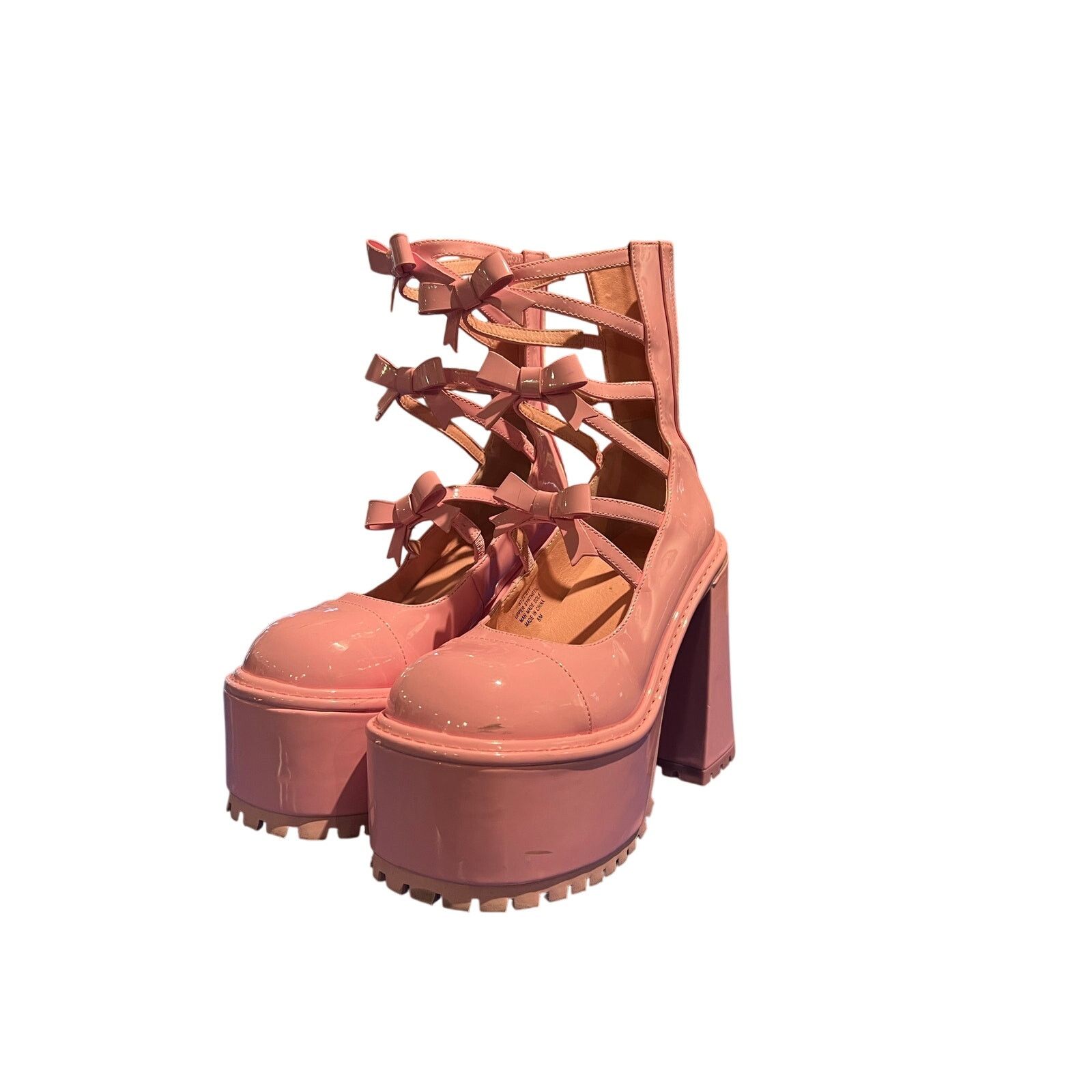 Demonia Cult Sugar Thrillz Pink Platforms with Bows! Size US 8 / IT 38 - 1 Thumbnail