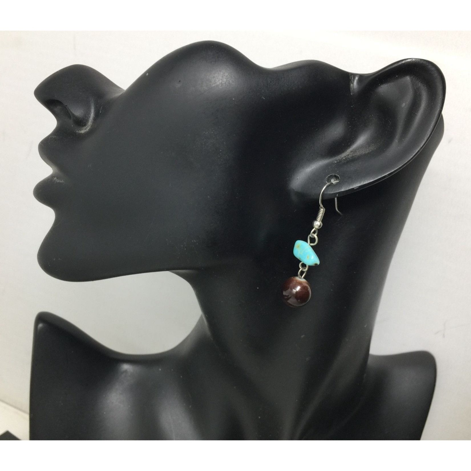 Other Women's Silver tone Turquoise Beaded Dangle Earrings Size ONE SIZE - 3 Thumbnail