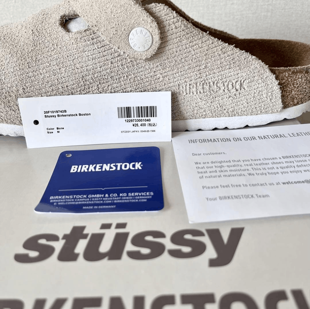 Birkenstock × Stussy STUSSY BIRKENSTOCK CORDUROY BONE BOSTON SIZE SZ 11 EU 44 Size US 11 / EU 44 - 6 Thumbnail