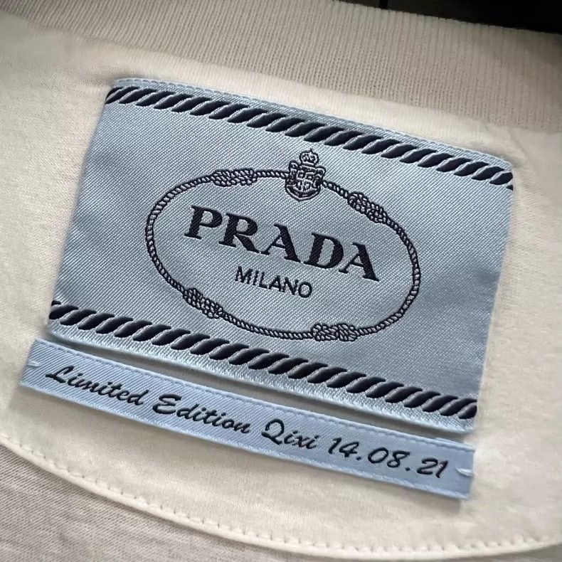 Prada PRADA White Triangle Logo Short Sleeve Tshirt-2506 Size US M / EU 48-50 / 2 - 4 Thumbnail