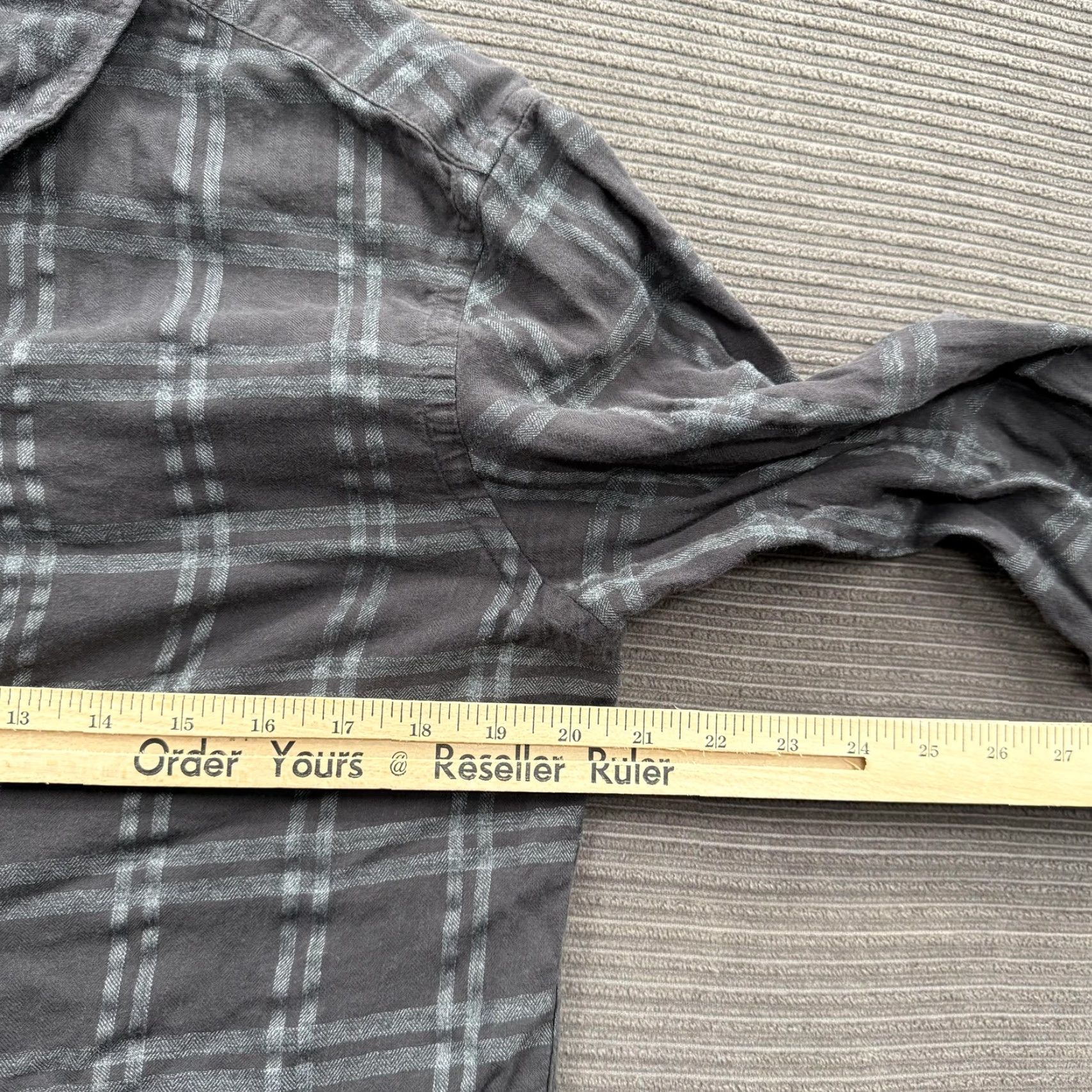 Allsaints AllSaints Shirt Mens M Gray Plaid Cotton Blend Peoria LS Shacket Casual Lightweight Size US M / EU 48-50 / 2 - 6 Thumbnail