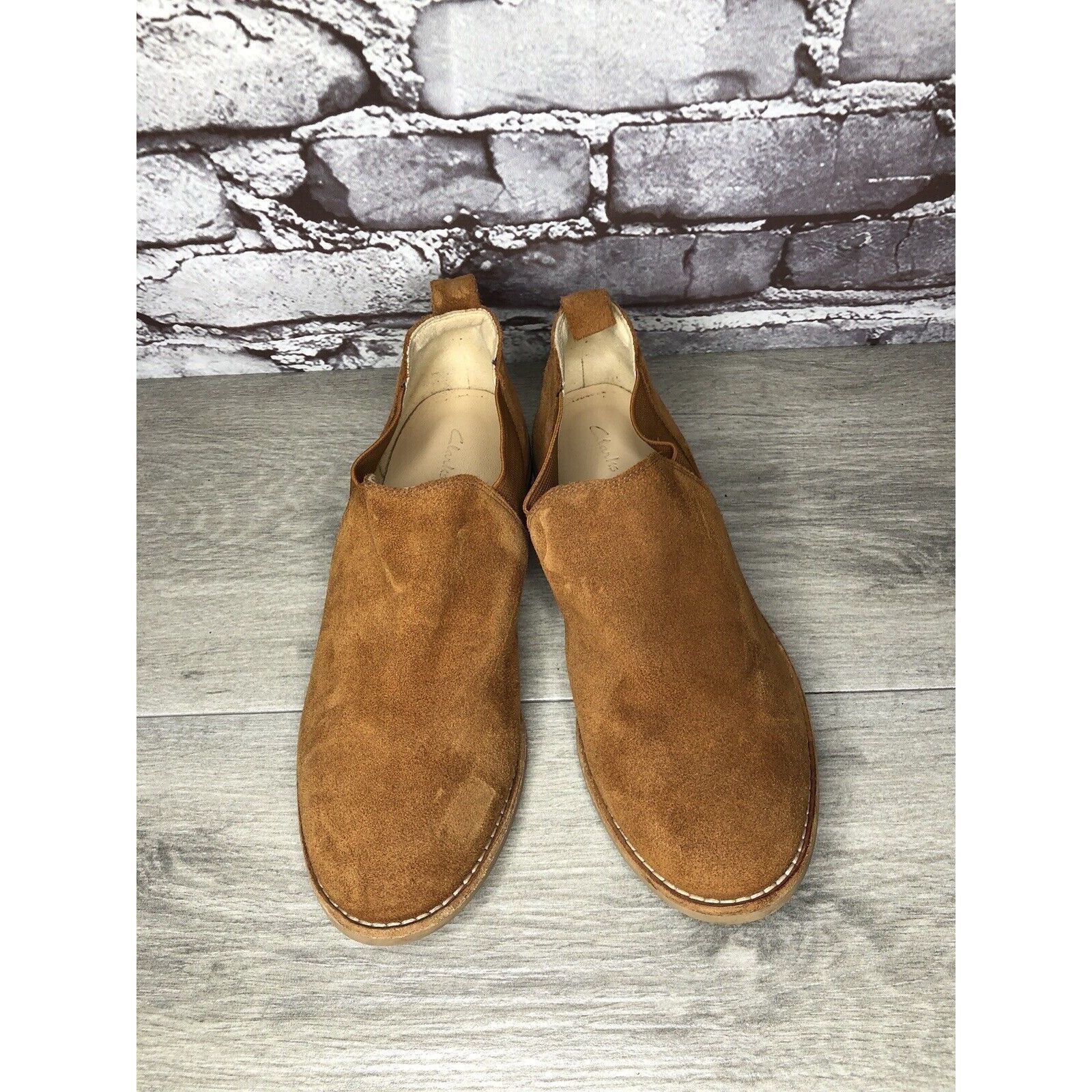 Clarks Clarks Camel Tan Suede Leather Block Heel Low Cut Booties Wo Size US 7 / IT 37 - 20 Thumbnail