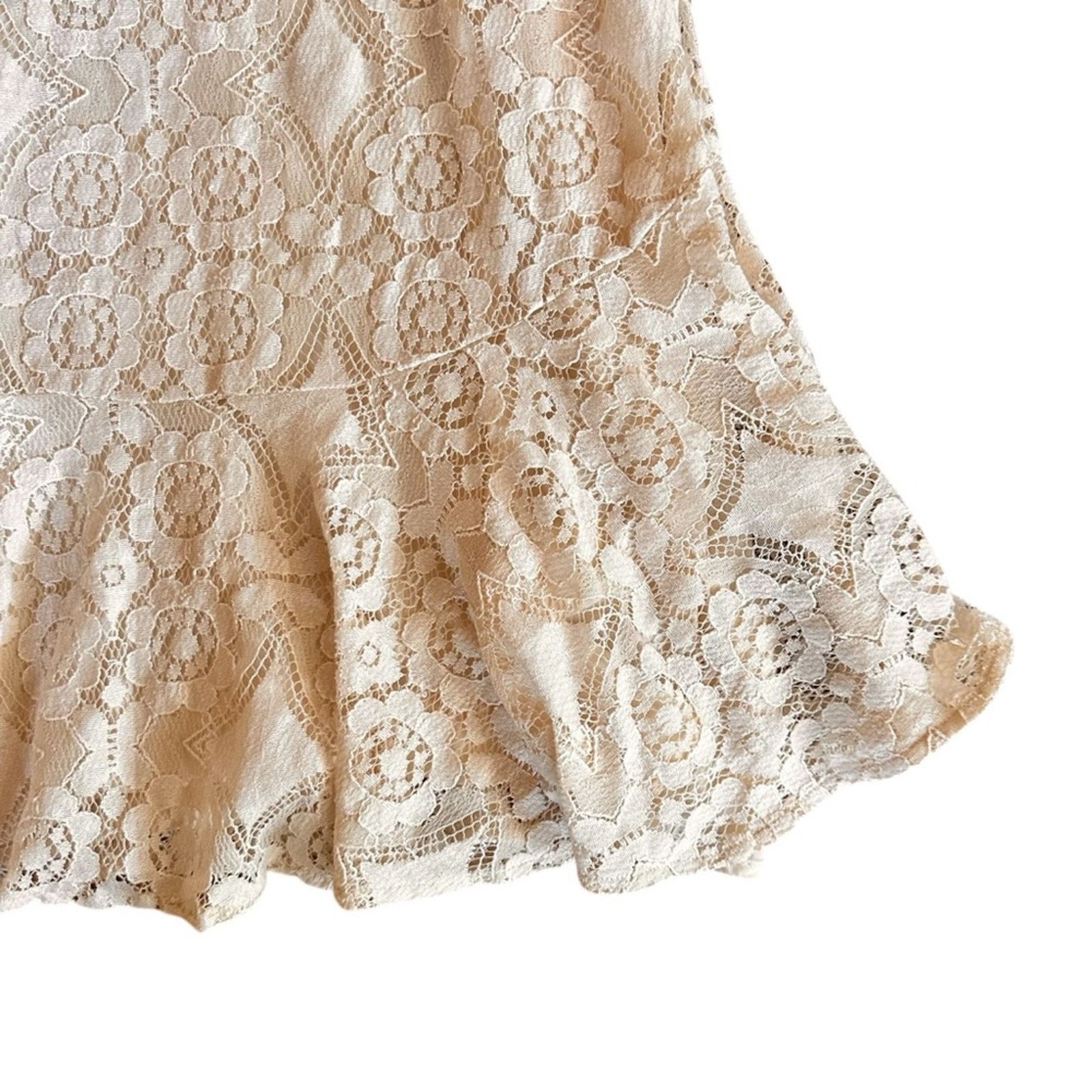 Free People Free People Walking to the Sun Lace Dress – Cream – Size 6 Size M / US 6-8 / IT 42-44 - 7 Thumbnail