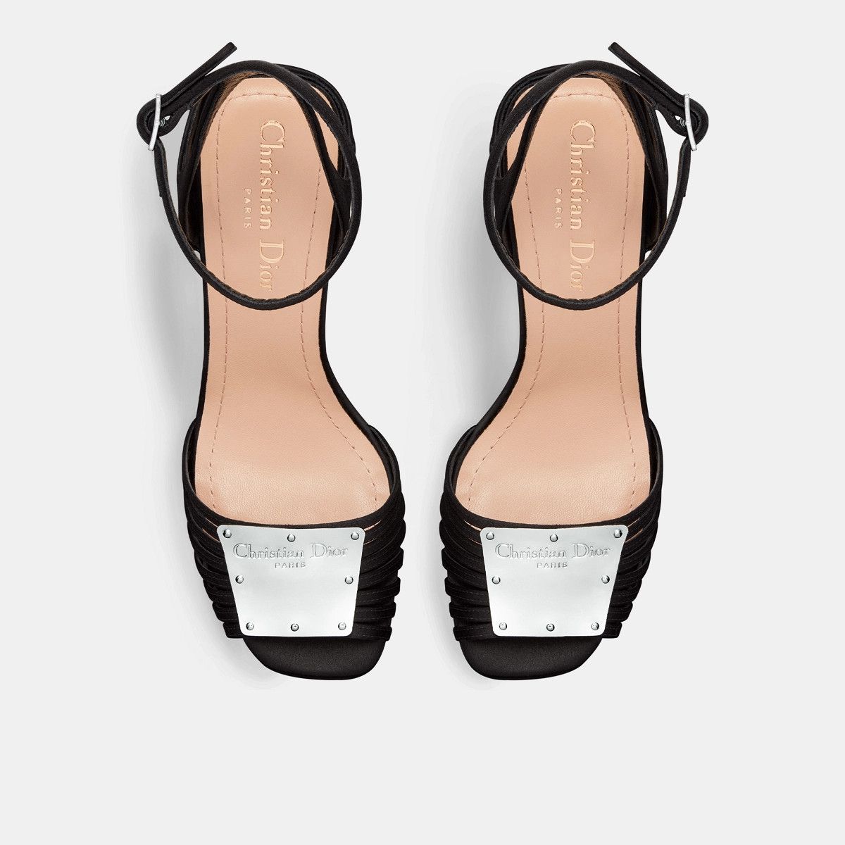 Dior o1bcso1str1224 Sandal in Black Satin Size US 9 / IT 39 - 4 Thumbnail