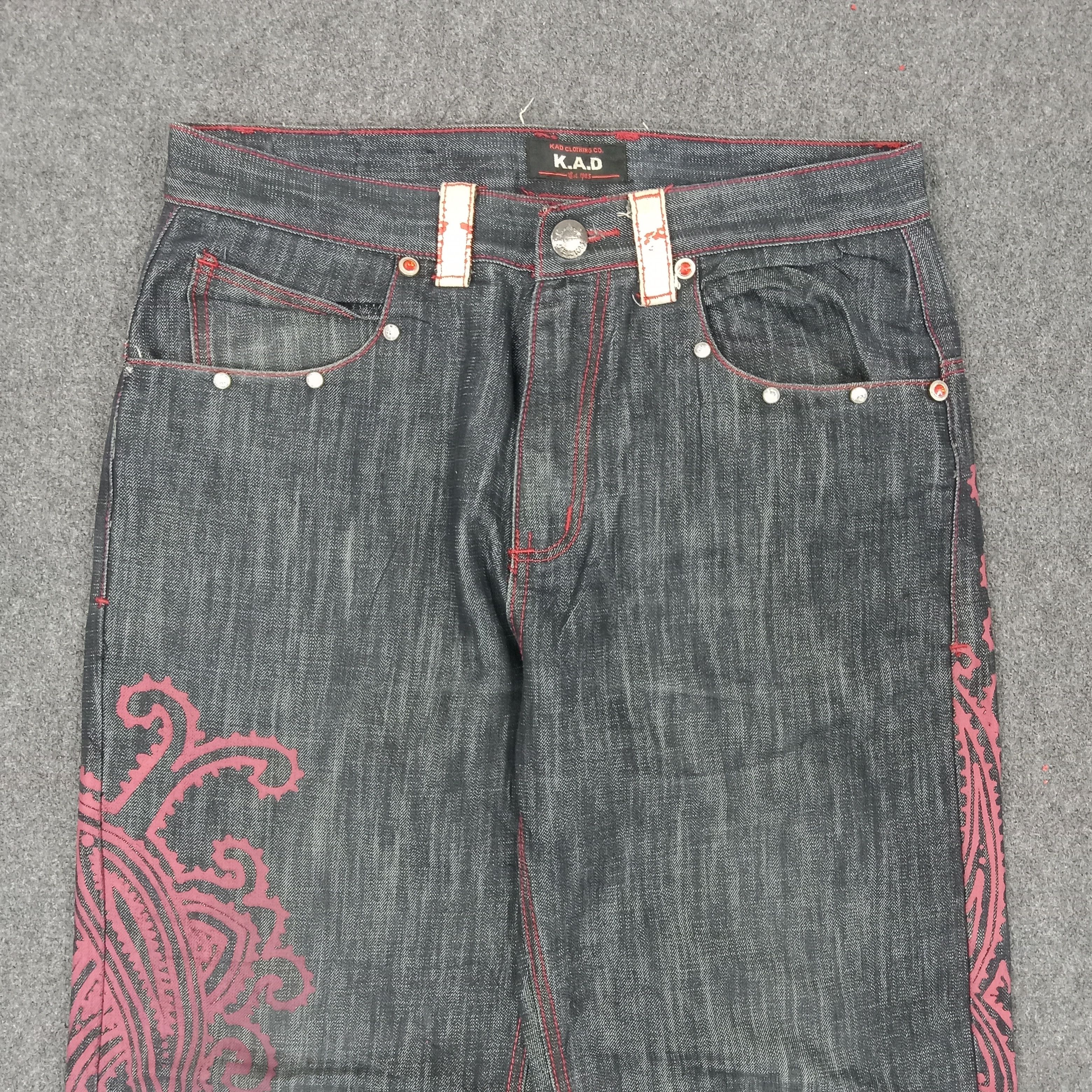 If Six Was Nine K.A.D. Japanese Streetwear Baggy Denim Jeans c235n2 Size US 34 / EU 50 - 6 Thumbnail