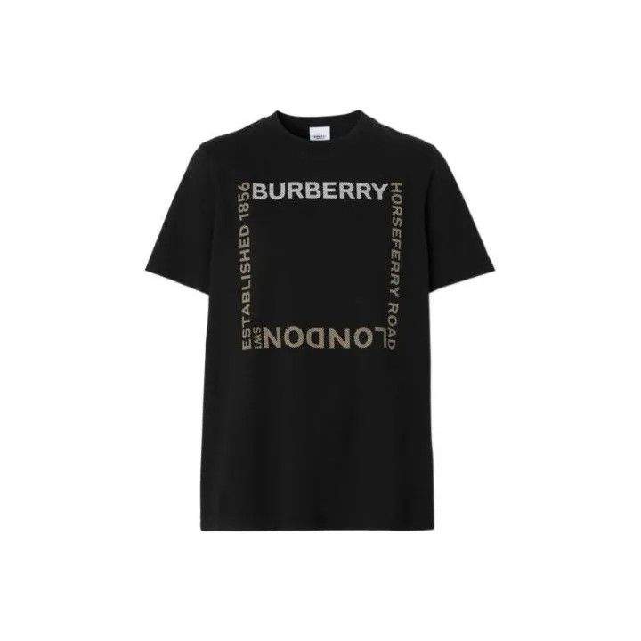 Burberry Burberry Black Graphic Print Short Sleeve T-shirt 0079 Size XXS / US 00 / IT 34 - 1 Thumbnail