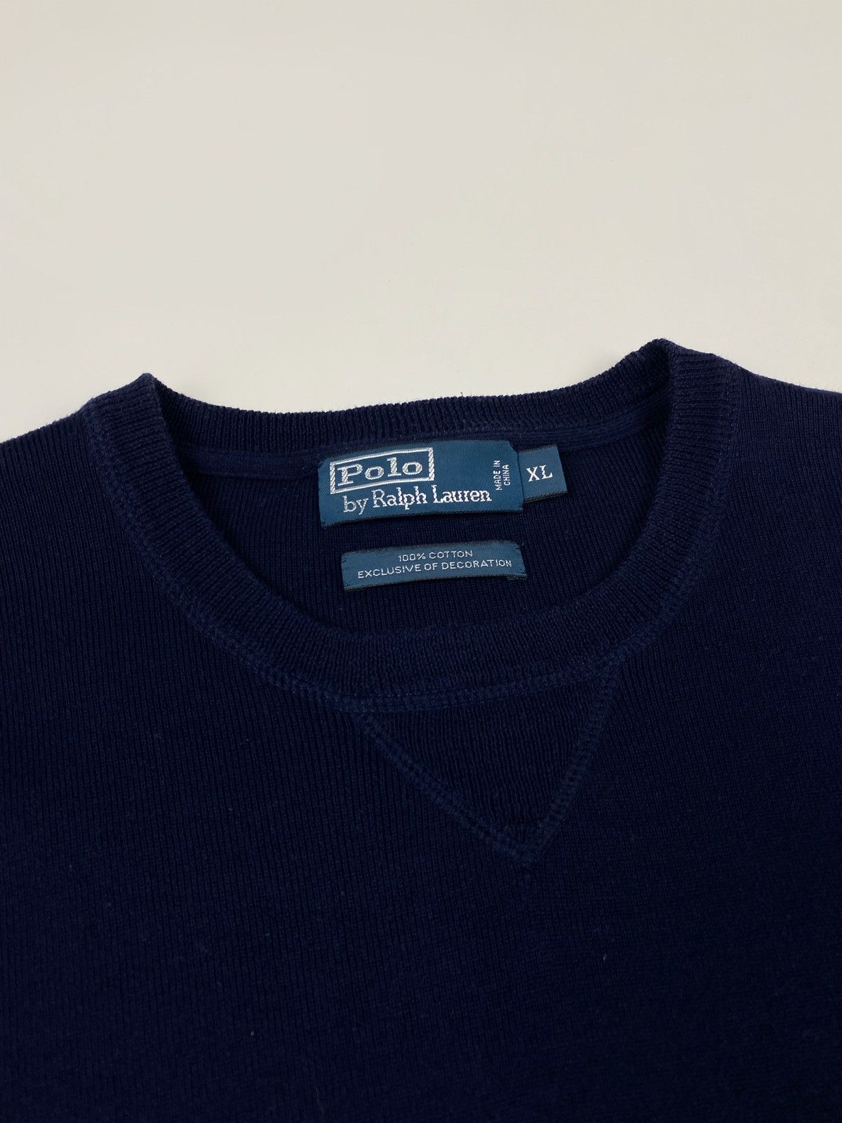 Polo Ralph Lauren × Vintage 1990’s Vintage Polo Ralph Lauren Navy Sweater Size US XL / EU 56 / 4 - 5 Thumbnail