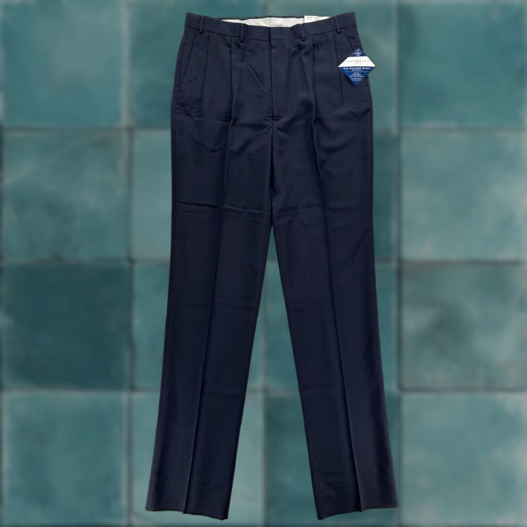 Vintage VINTAGE Towncraft Dress Pants Mens 40 Blue Wet Weather Wool Pleated Wrinkle Free 90s Business Formal Pants Mens Size US 40 / EU 56 - 1 Thumbnail