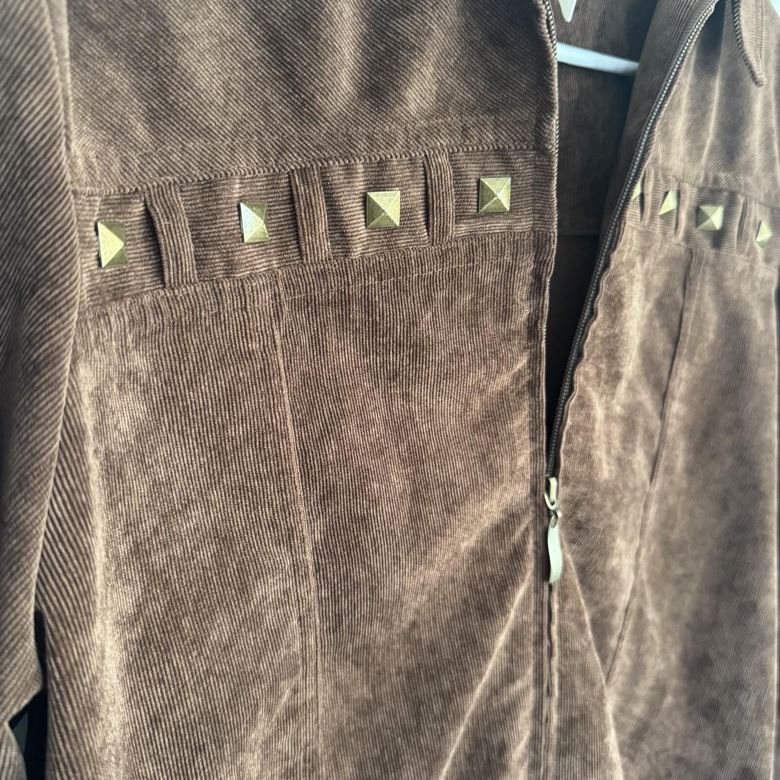 Other BonWorth Stud Brown Corduroy Zip-Up Jacket-XS-P Size XS / US 0-2 / IT 36-38 - 3 Thumbnail