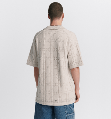 Dior o1w1db10625 Cannage Short-Sleeved Shirt in Beige Size US M / EU 48-50 / 2 - 6 Thumbnail
