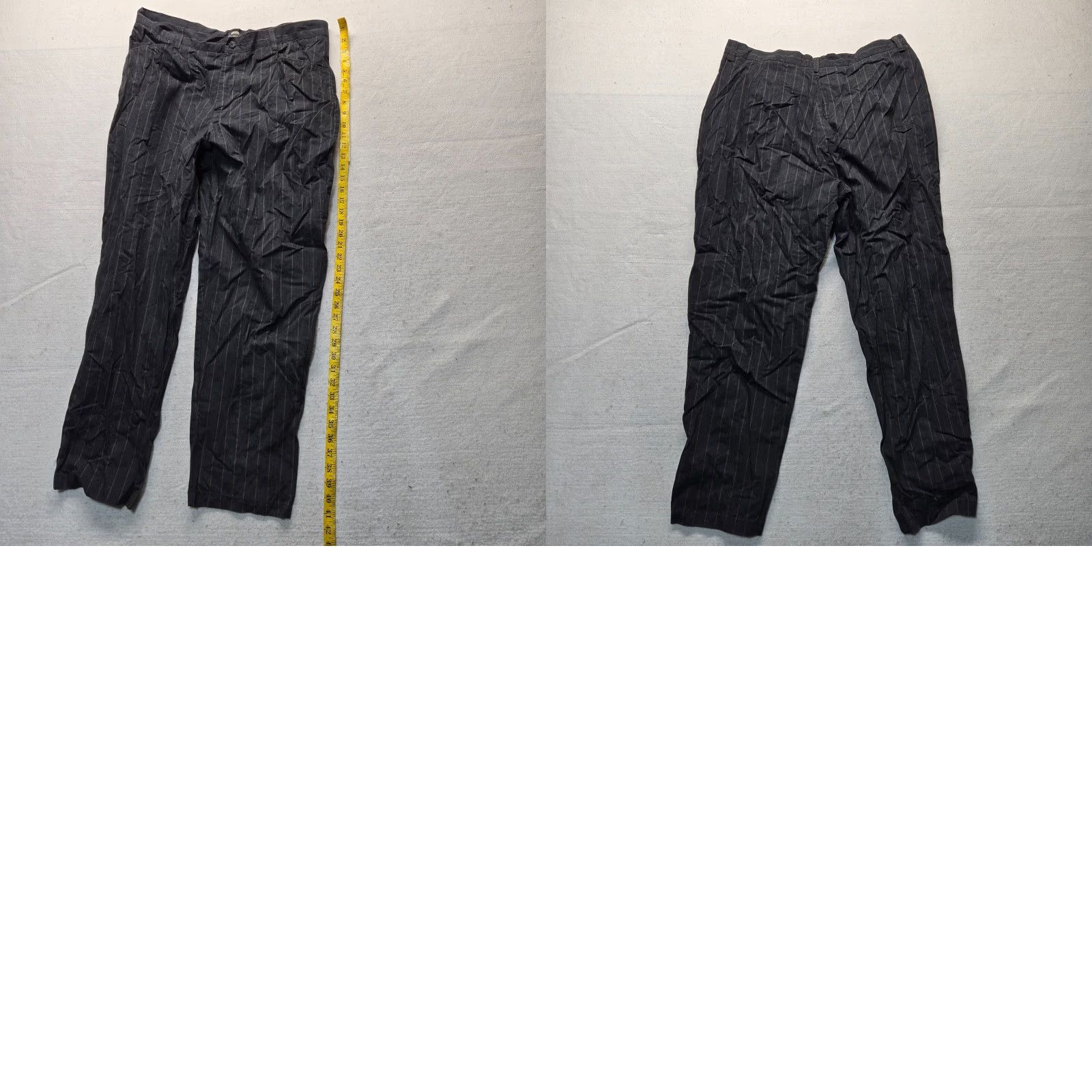 Lee Lee Pants Dress Pants Casual Adult Women 18W Black Striped Belted Zipper Pockets Stretch Easy Care 18W Womens Size 40" / US 18 - 8 Thumbnail