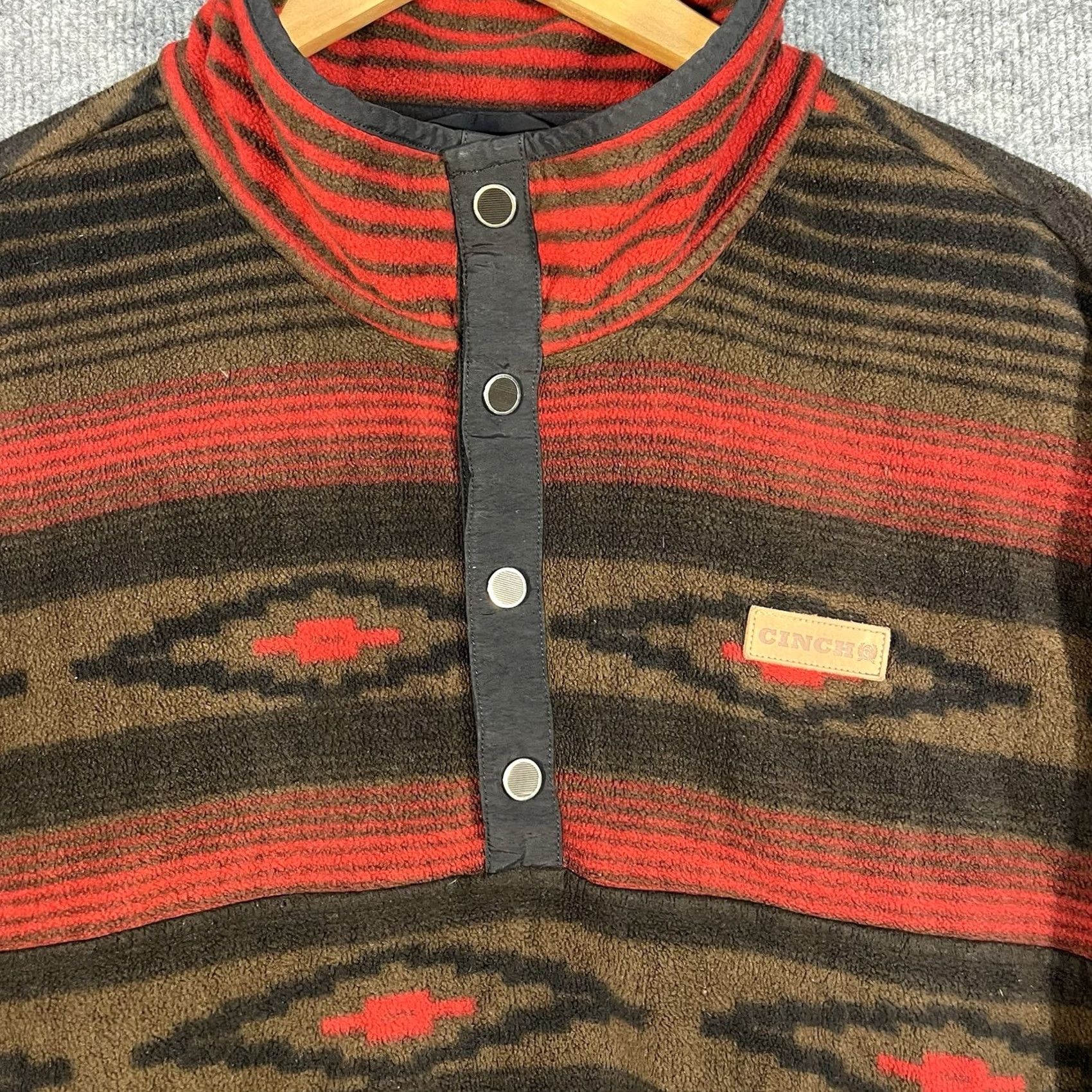 Vintage Cinch Fleece Pullover Jacket Mens XL Aztec Southwestern Western Navajo Snap Size US XL / EU 56 / 4 - 2 Thumbnail
