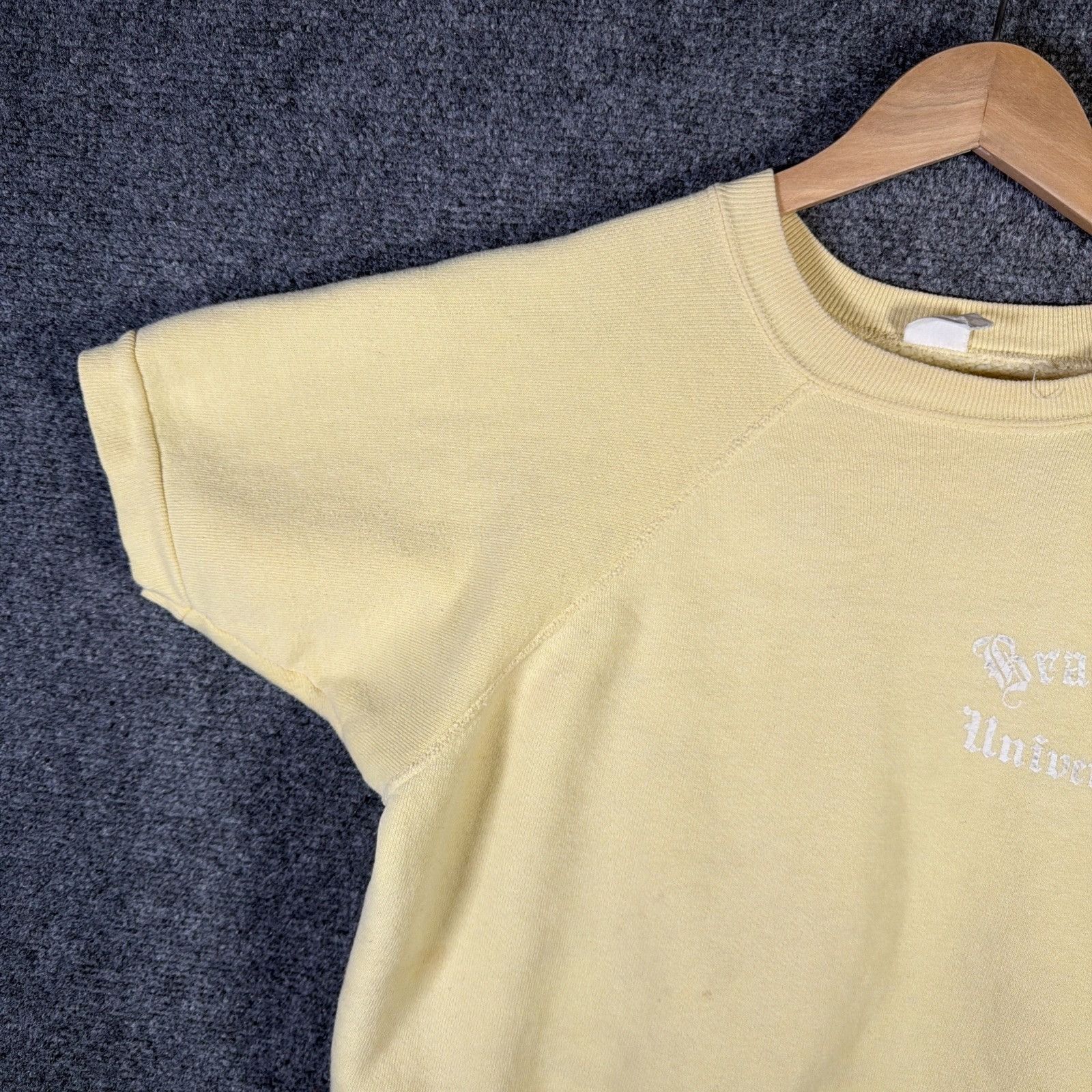 Hanes True Vintage Sweatshirt Large Yellow 50s 60s Bradley College Size US L / EU 52-54 / 3 - 2 Thumbnail