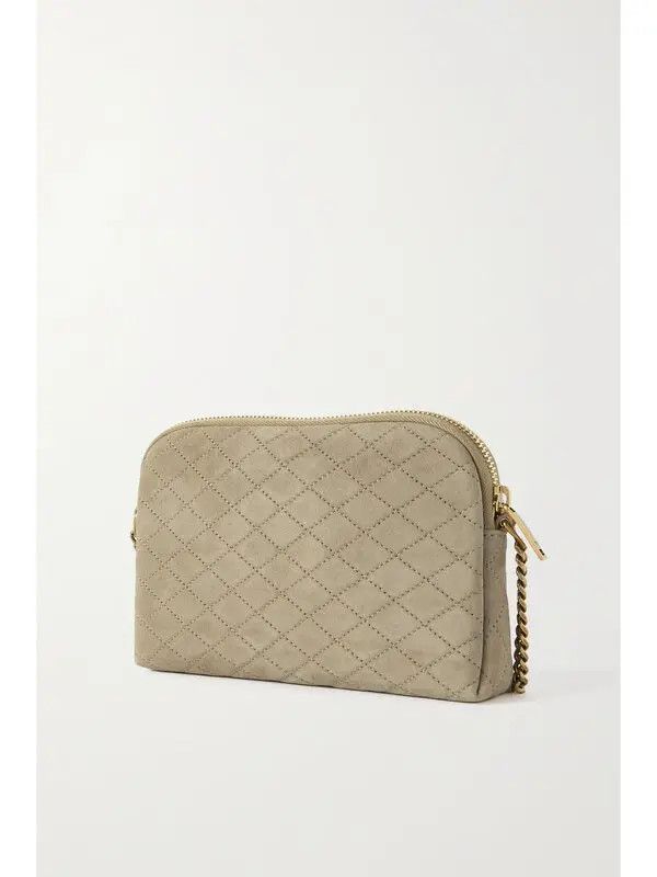 Saint Laurent Paris o1b1hav110225 Size: OS / Gaby Zipped Pouch in Quilted Suede Size ONE SIZE - 3 Thumbnail