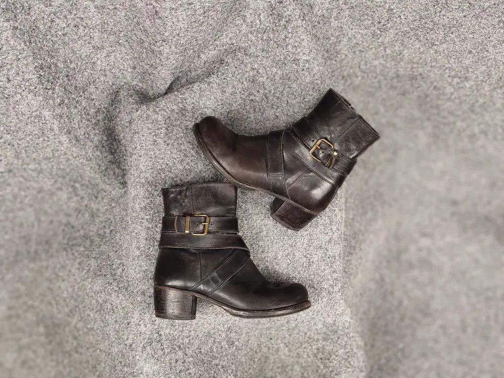 Moma Handmade Leather Shoes Buckle Wide Width Ankle Boots