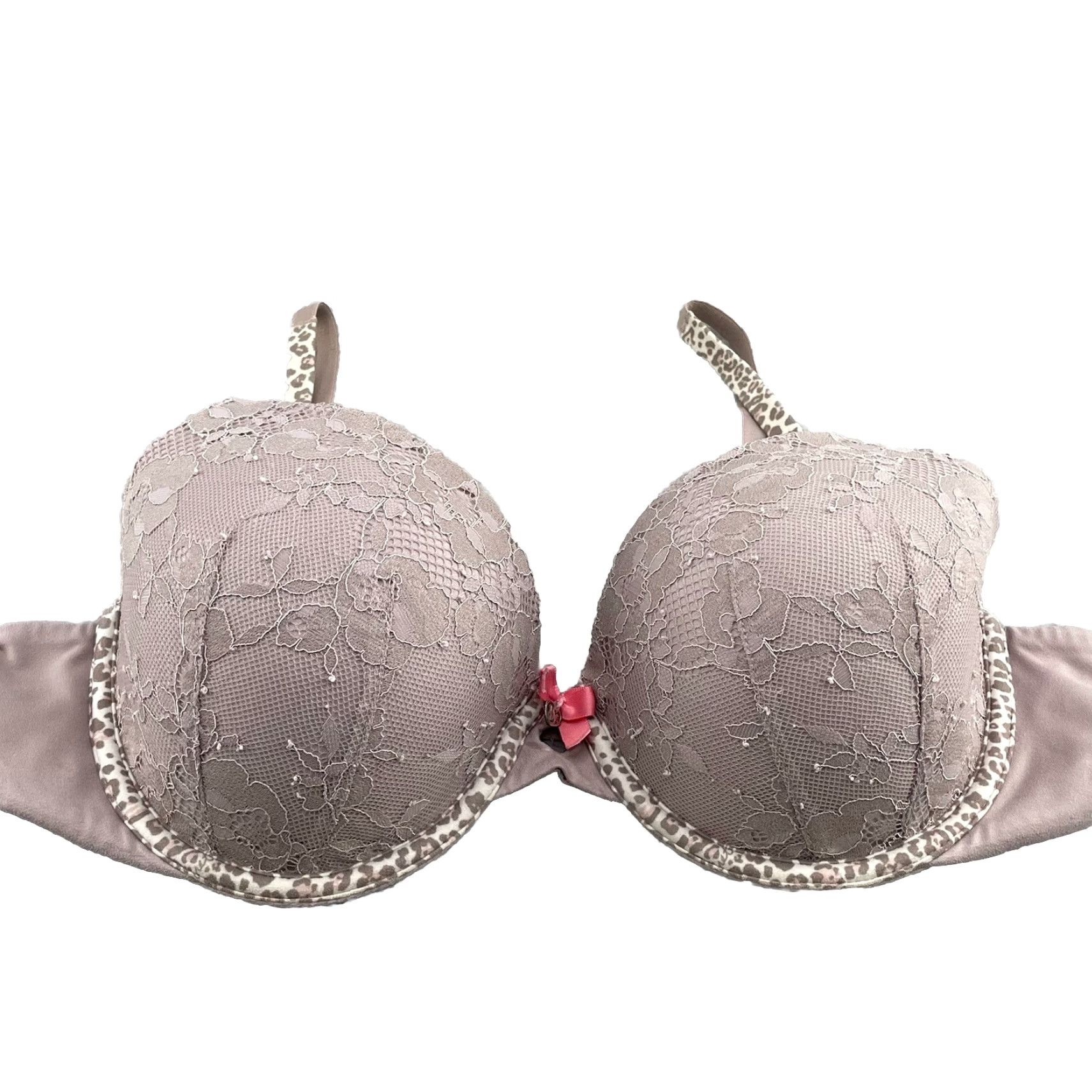 Victoria's Secret Victoria's Secret Body Demi Bra Lined Push Up 36C Beige Floral Lace Cheetah Womens Cup Underwired Underwire Logo Pattern Lace Shop Size ONE SIZE - 2 Thumbnail