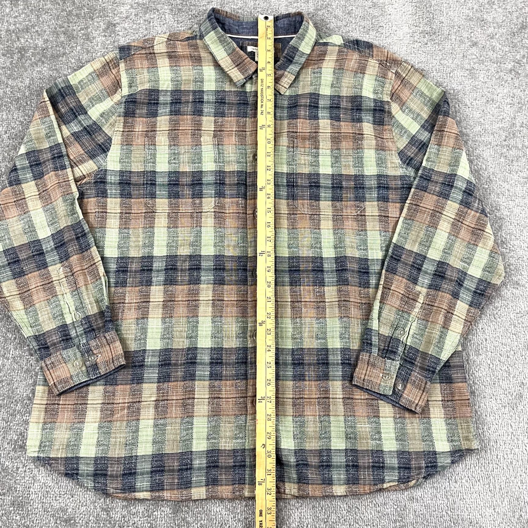 Carbon CARBON 2 COBALT Shirt Mens XL Multicolor Plaid Button-Up Long Sleeve Casual Formal Workwear Size US XL / EU 56 / 4 - 4 Thumbnail