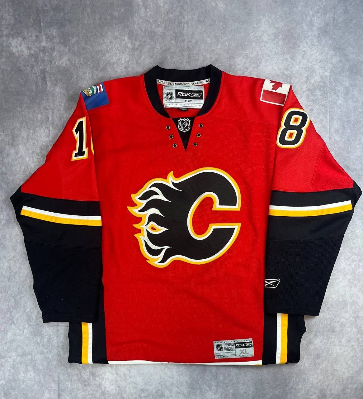 Reebok × Vintage Calgary Flames RED NHL Jersey XL Reebok Matthew Lombardi #18 Size US XL / EU 56 / 4 - 1 Thumbnail