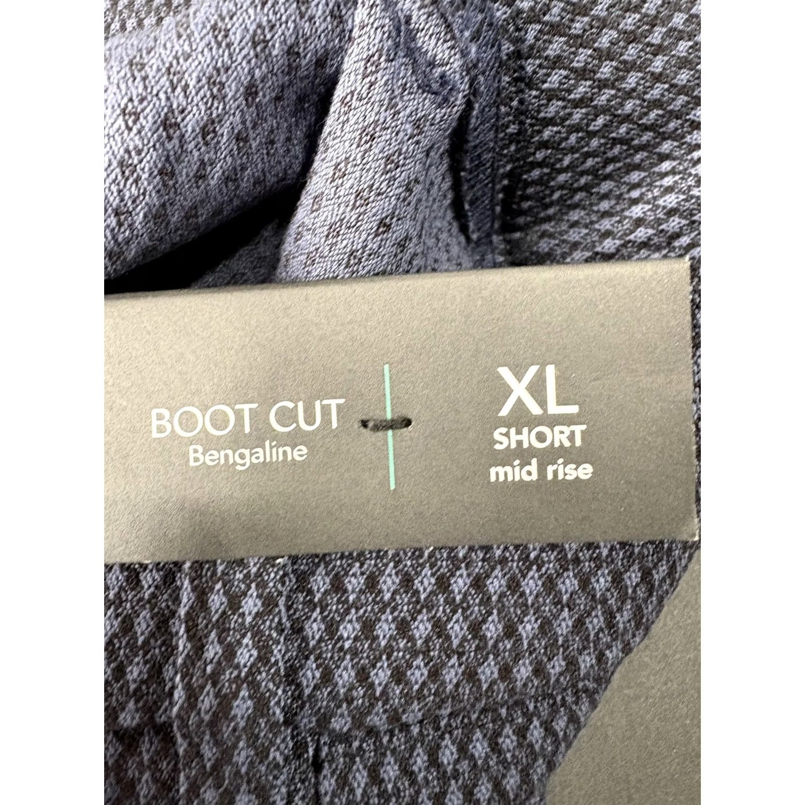 Vintage Maurices Boot Cut Bengaline Pants Womens XL Short Blue Geometric Stretch NWT Size 40" / US 18 - 3 Thumbnail