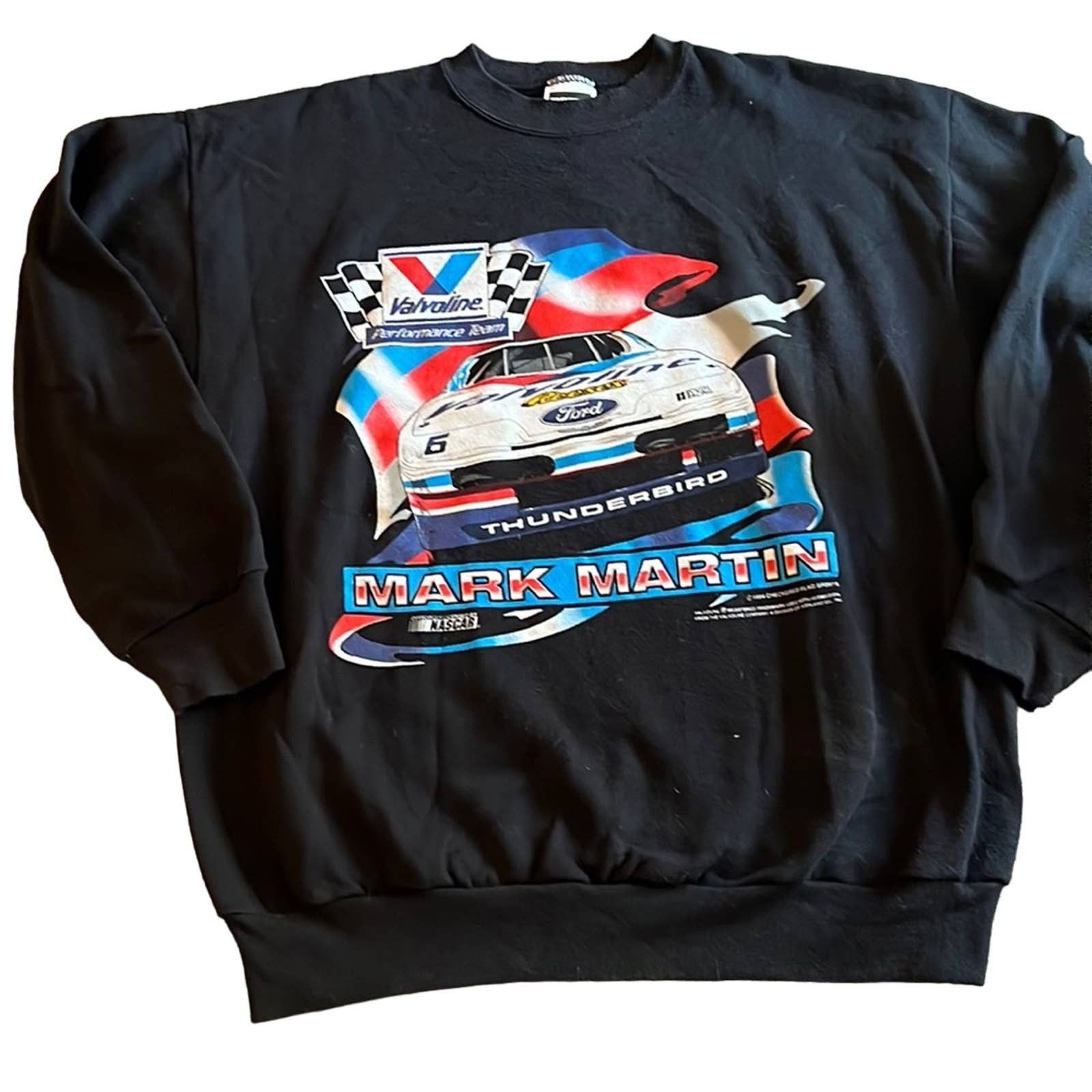 1994 Nascar Mark Martin Valvoline black Crewneck Sweatshirt
