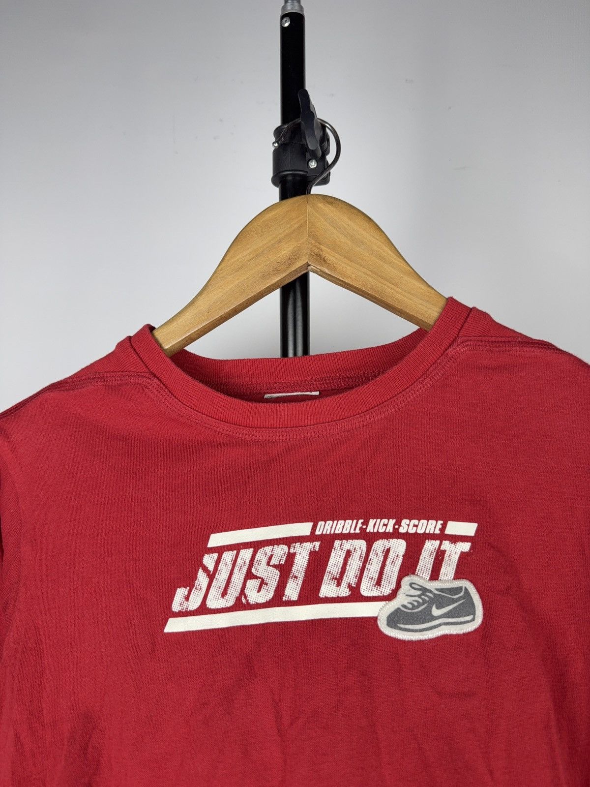 Nike Vintage 00s Nike Just Do It Women’s Red Long Sleeve Top Size XS / US 0-2 / IT 36-38 - 3 Thumbnail