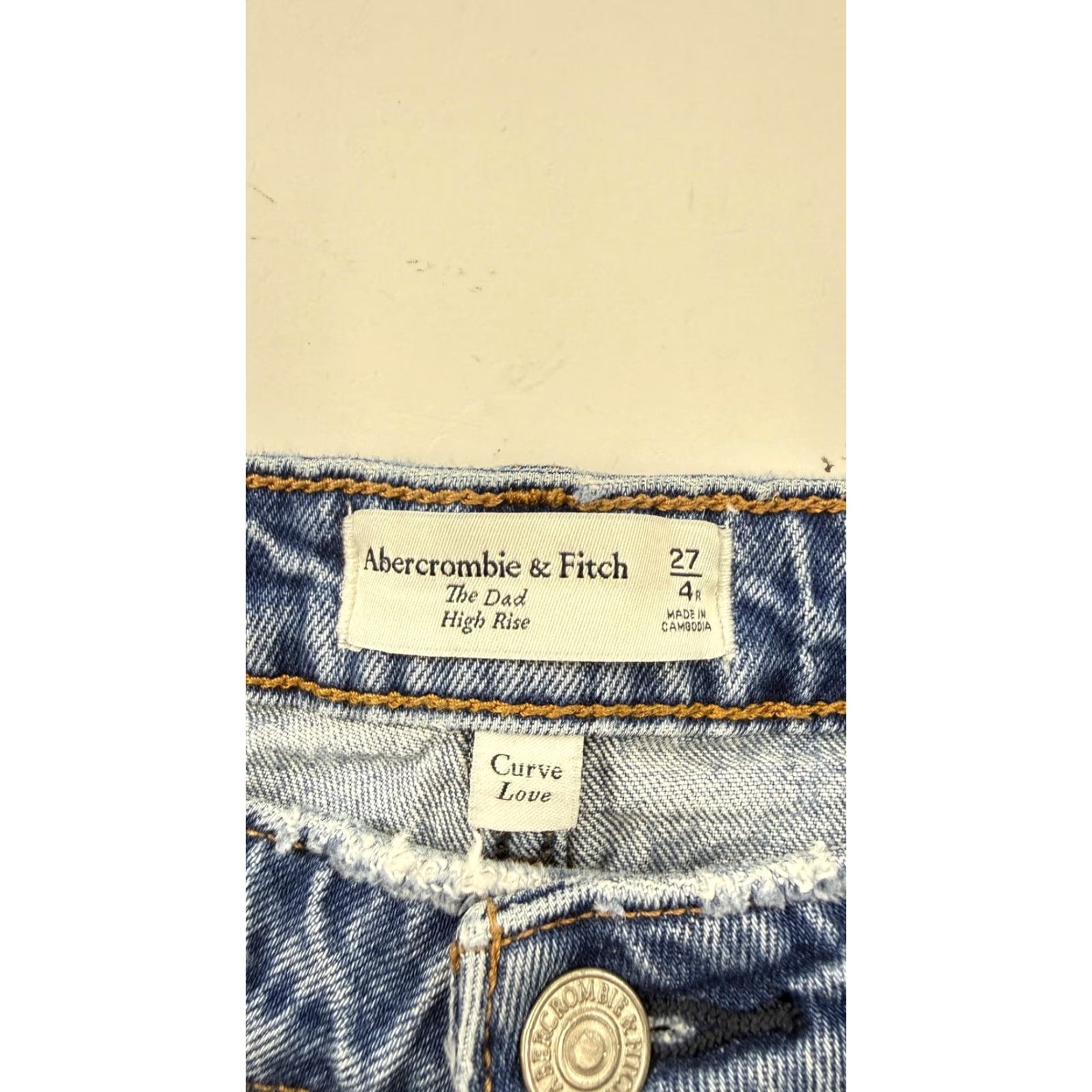 Abercrombie & Fitch VINTAGE Abercrombie & Fitch The Dad Jeans Womens 27 Blue High Rise Curve Love Ripped Jeans Size 27" / US 4 / IT 40 - 5 Thumbnail