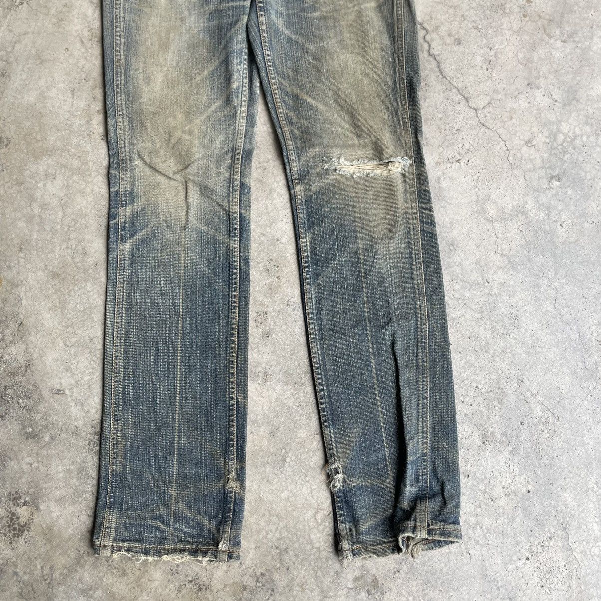 Wrangler 🔥Vintage 80s Wrangler Stoned Washed Ripped Denim Jeans Size US 32 / EU 48 - 3 Thumbnail