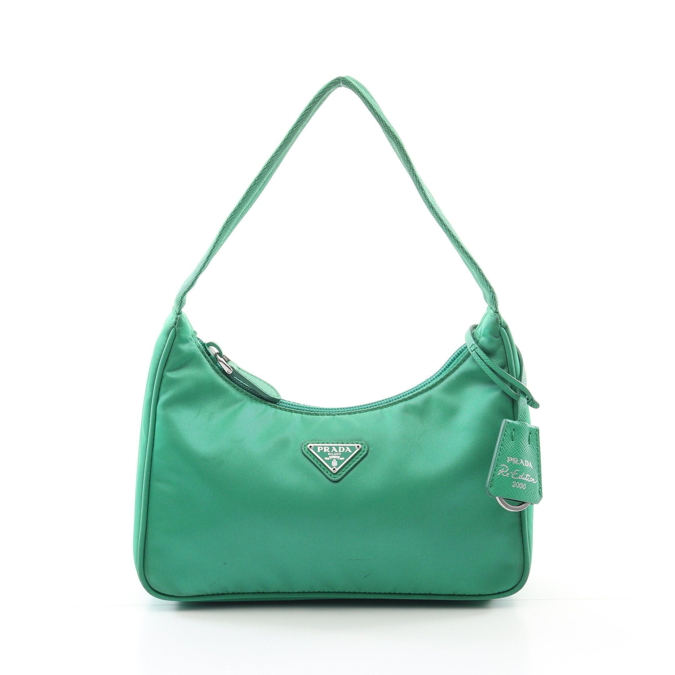 Prada Prada Re-Edition 2000 Tessuto Mini Bag Handbag Nylon Saffiano Leather Green Size ONE SIZE - 1 Thumbnail