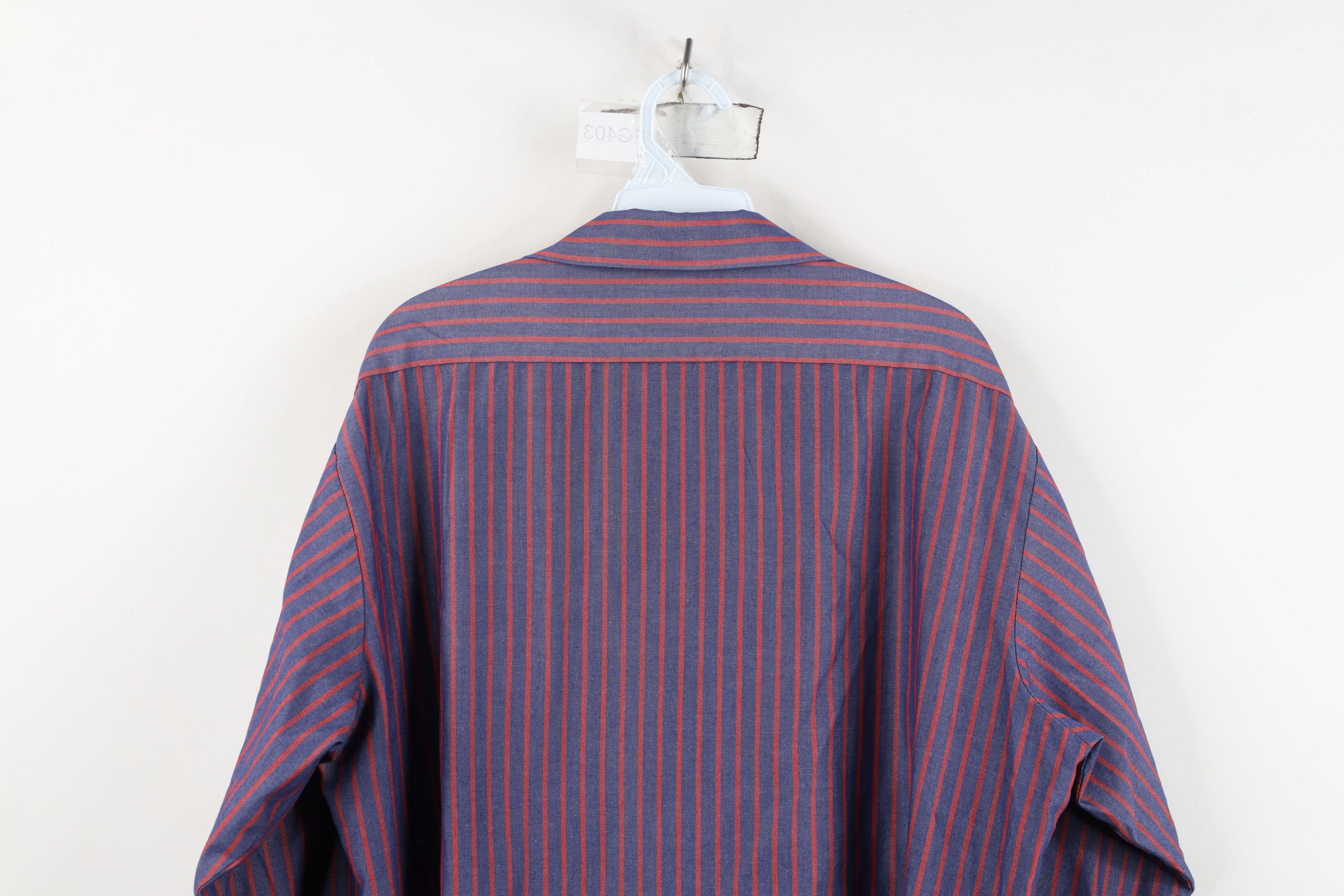 Vintage Vintage 90s Streetwear Striped Workwear Mechanic Shirt Size US L / EU 52-54 / 3 - 13 Thumbnail