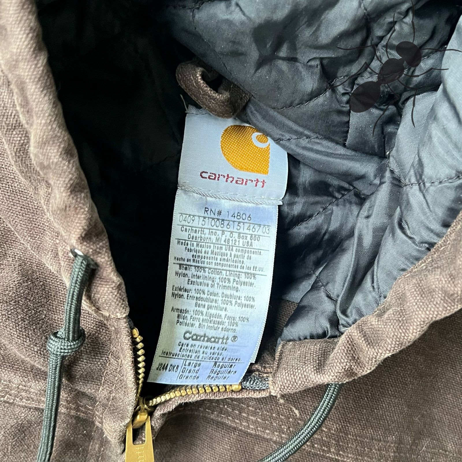 Carhartt × Vintage Carhartt J244 DKB brown hooded work wear jacket Size US L / EU 52-54 / 3 - 7 Thumbnail