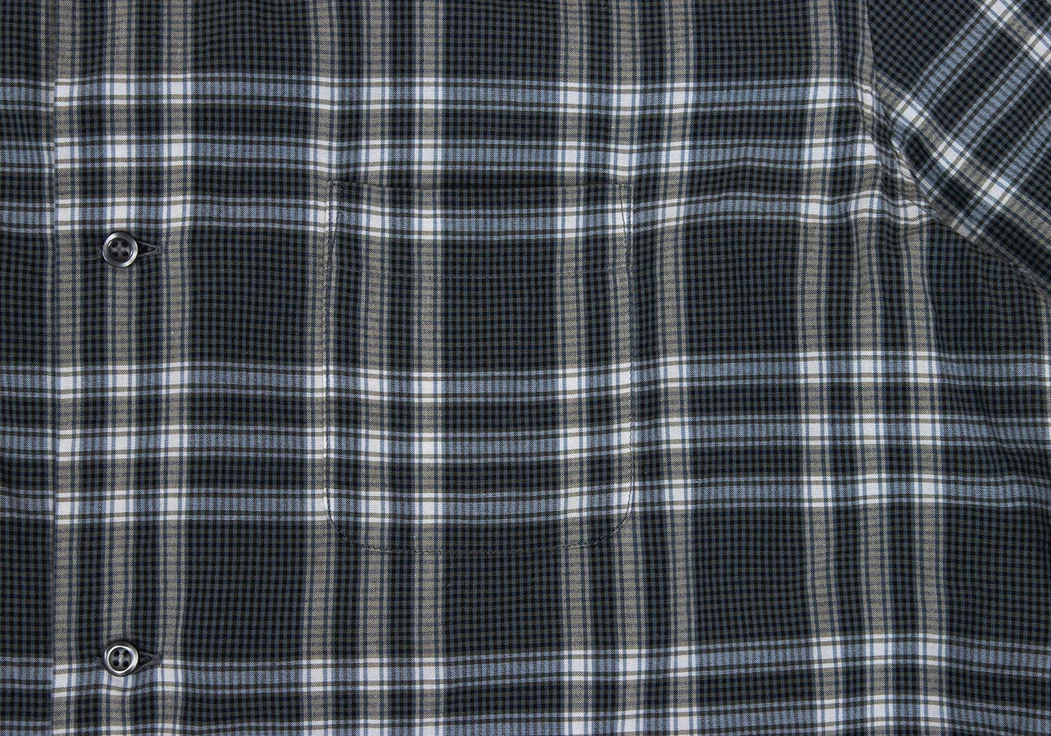 Armani Collezioni Cotton Check Short Sleeve Shirt in Gray, Size L Size US XXS / EU 40 - 5 Thumbnail