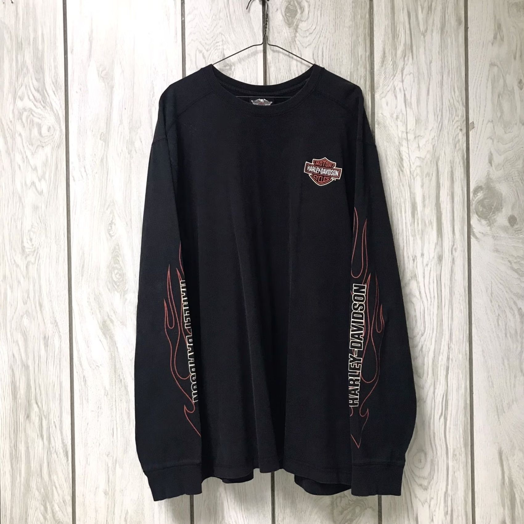 Harley Davidson Harley-Davidson Men Black Distressed Embroidered Long Sleeve Graphic T-Shirt 2XL Size US XXL / EU 58 / 5 - 2 Thumbnail