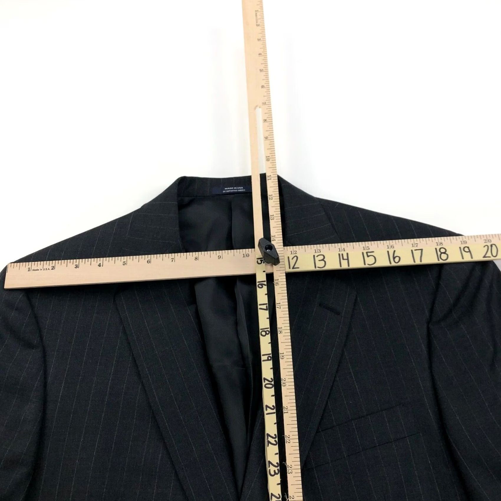 Hart Schaffner Marx Hart Schaffner Marx 100% Wool Two Button Sport Suit Coat Jacket Dark Gray Coat Men 43 Regular Notch Lapel Wool Suit Jacket Size 46R - 6 Thumbnail