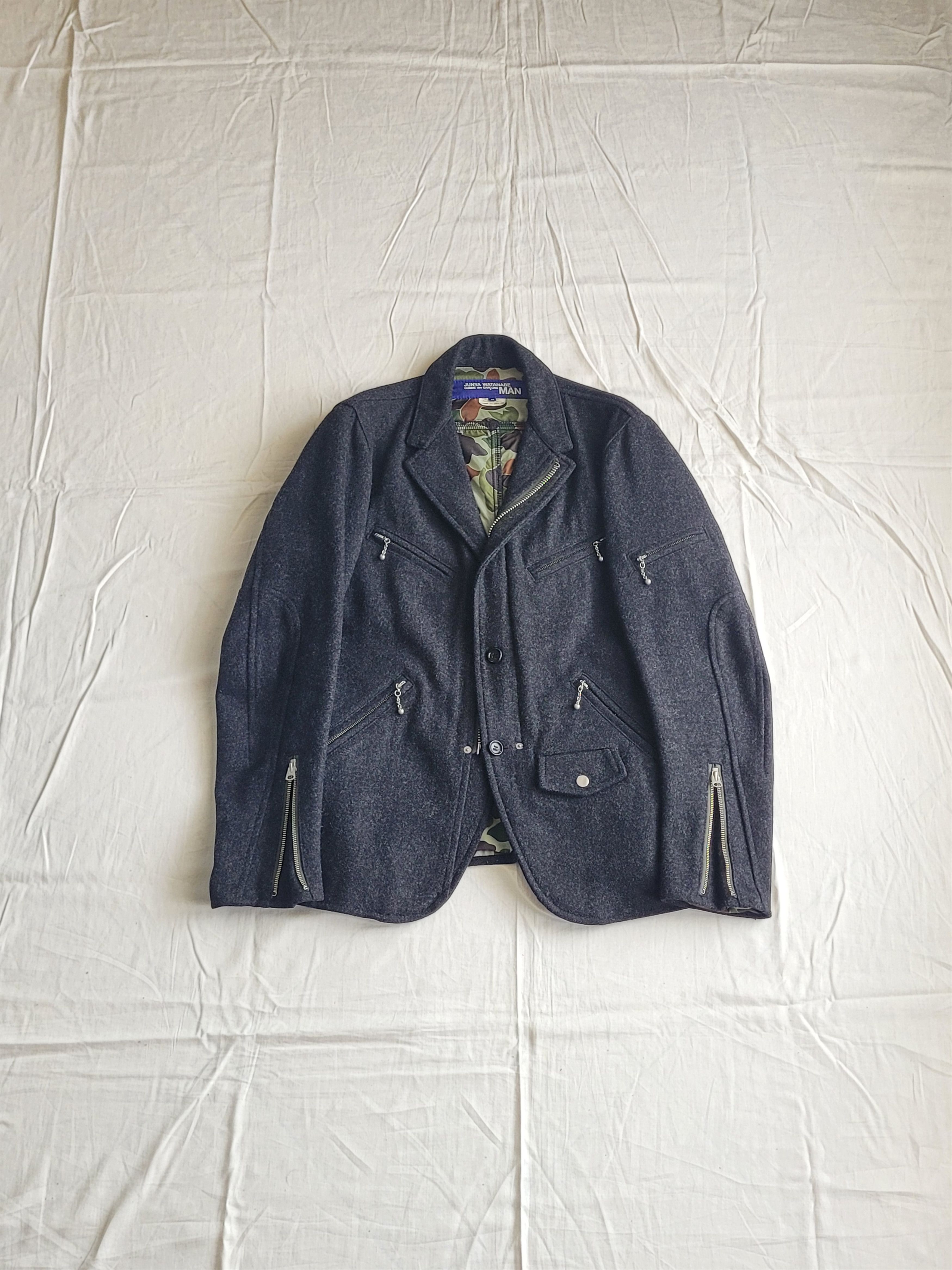 Junya Watanabe Junya Watanabe 2007 runway multi-zip woolen biker jacket Size US M / EU 48-50 / 2 - 2 Thumbnail