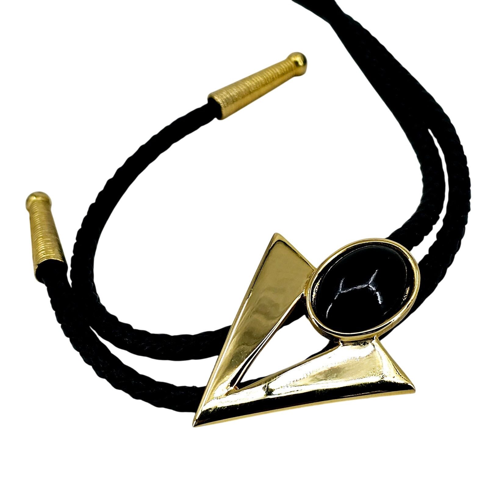 Vintage Vintage Triangle Shape Bolo Tie Southwestern Gold Tone Size ONE SIZE - 1 Thumbnail