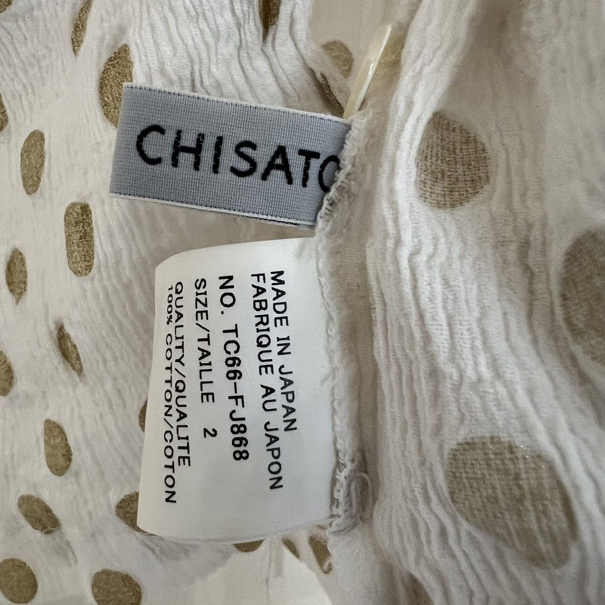 Tsumori Chisato Tsumori Chisato Gold Polka Dot Crinkle Gauze Blouse Japan Size S / US 4 / IT 40 - 12 Thumbnail