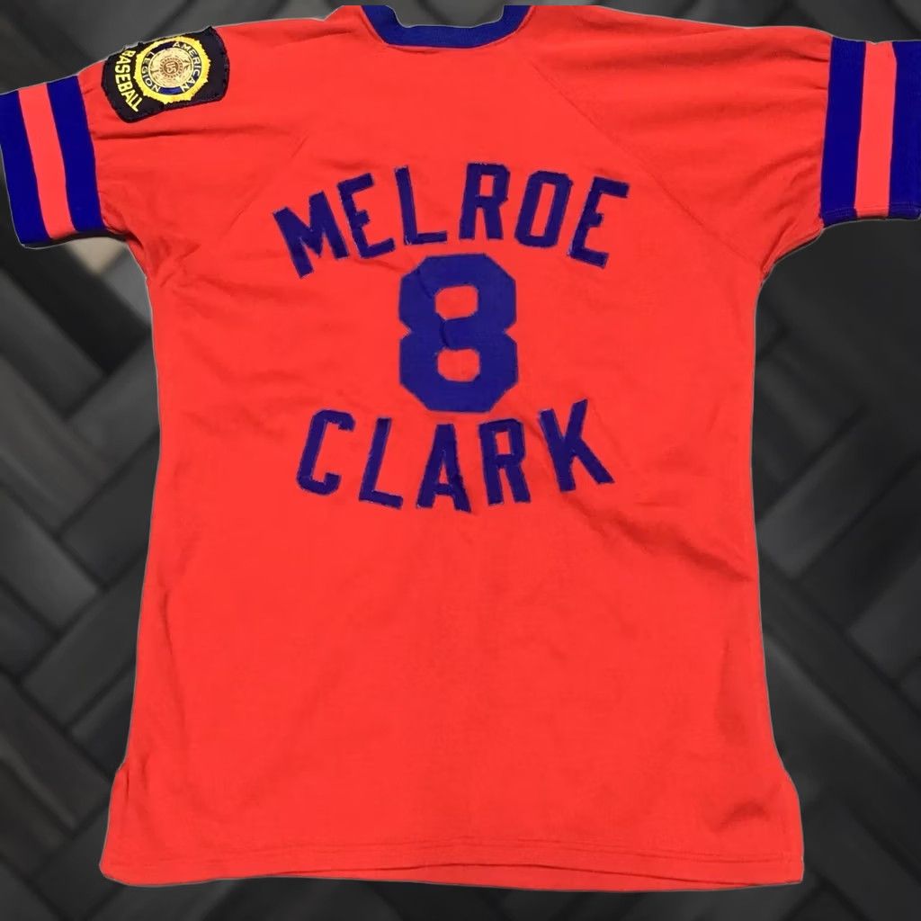 Clarks VINTAGE HARV-AL American Legion Baseball Shirt Jersey 40 Red Short Sleeve V Neck Mens Size US L / EU 52-54 / 3 - 1 Thumbnail