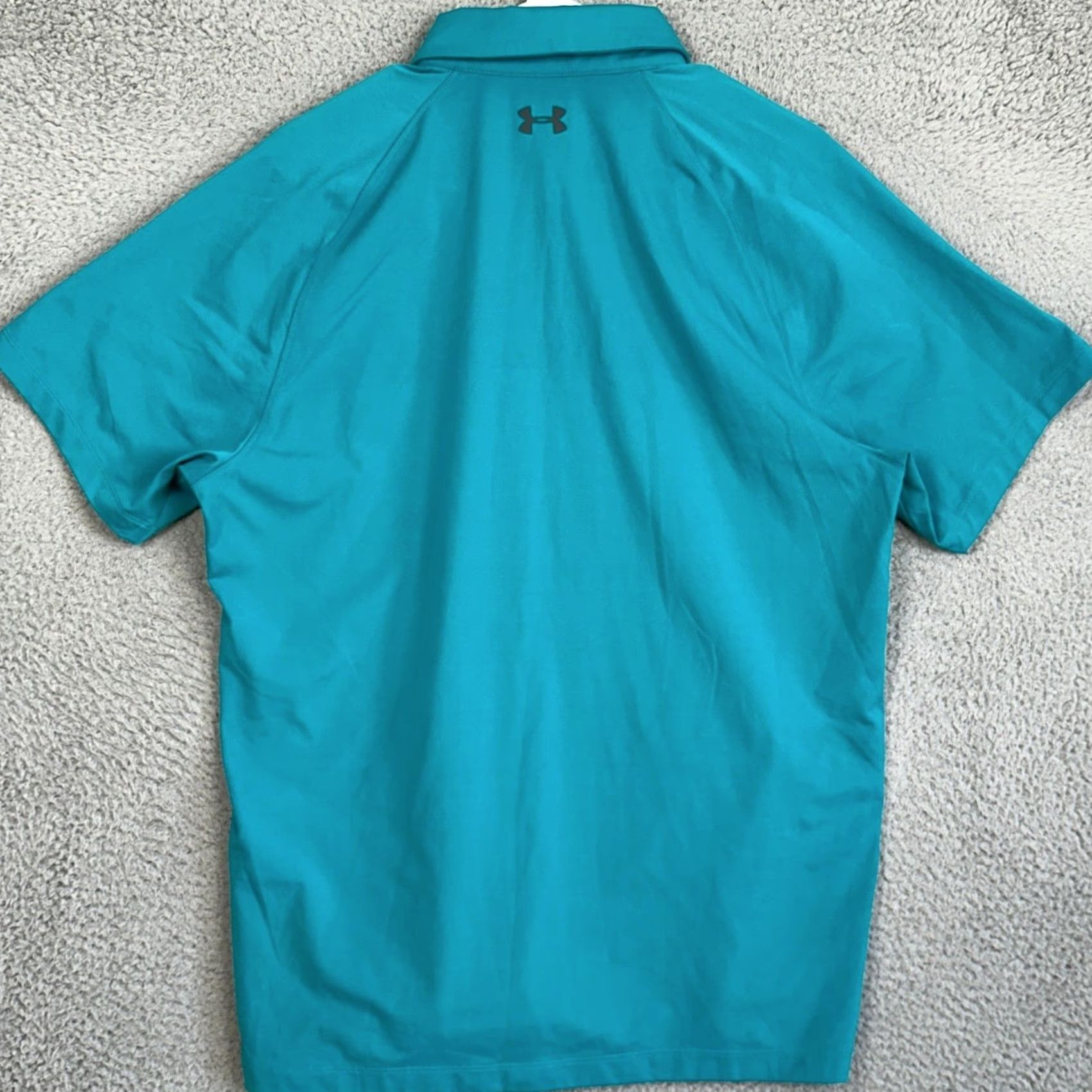 Under Armour Under Armour Polo Shirt Mens Large Teal Neon HeatGear Colorblock Polo Golf Size US L / EU 52-54 / 3 - 3 Thumbnail