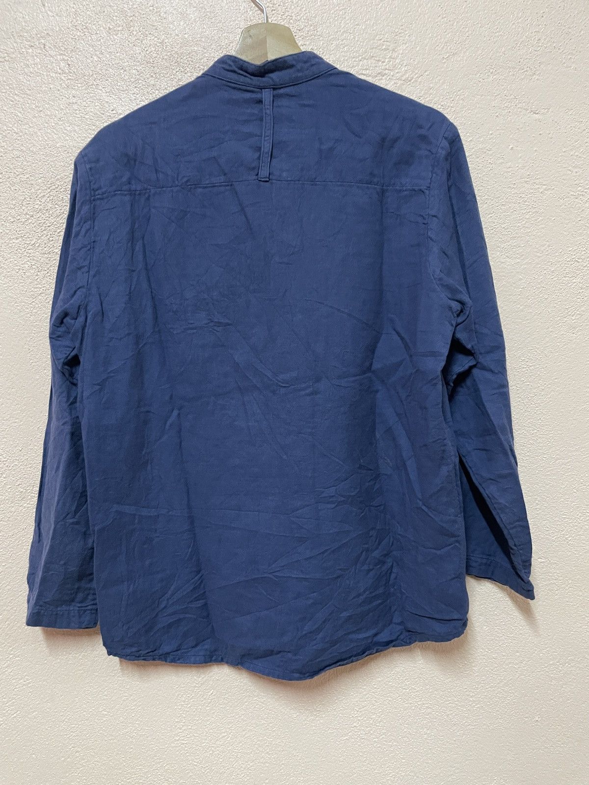 Japanese Brand Broome towel Japan Henley Collar Casual Blue Indigo slim fit Size US L / EU 52-54 / 3 - 7 Thumbnail