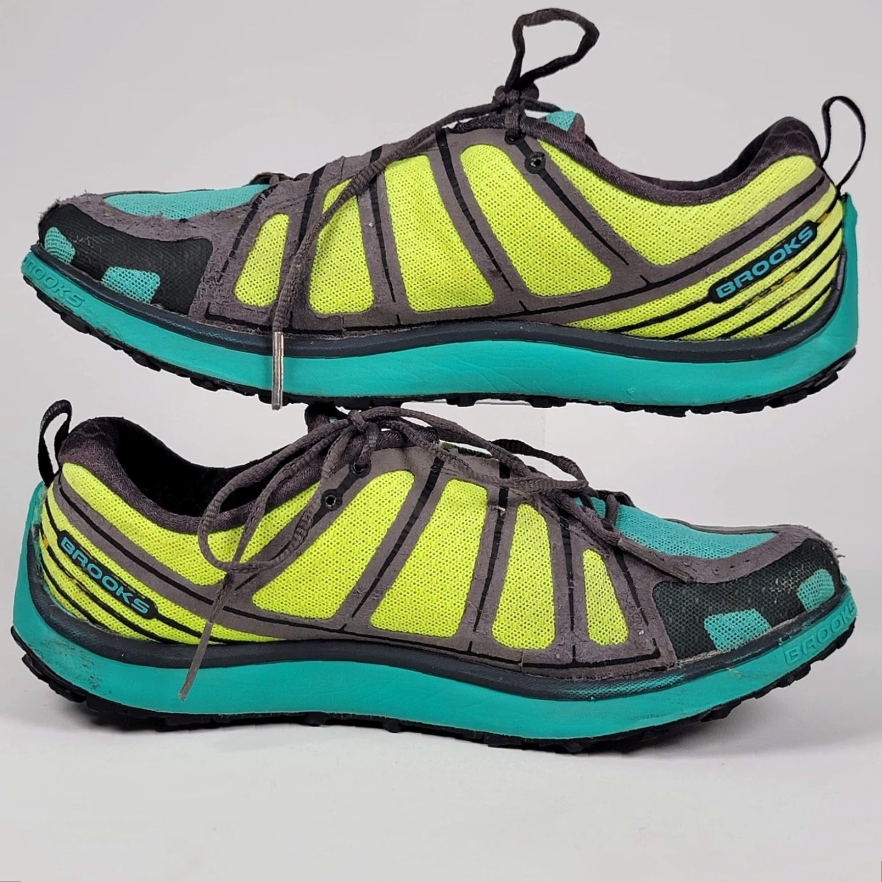 Brooks Brooks PureGrit Womens Size 9 US 40.5 Teal Blue Yellow Trail Running Sneakers Nike? No, Brooks. Size US 9 / IT 39 - 4 Thumbnail