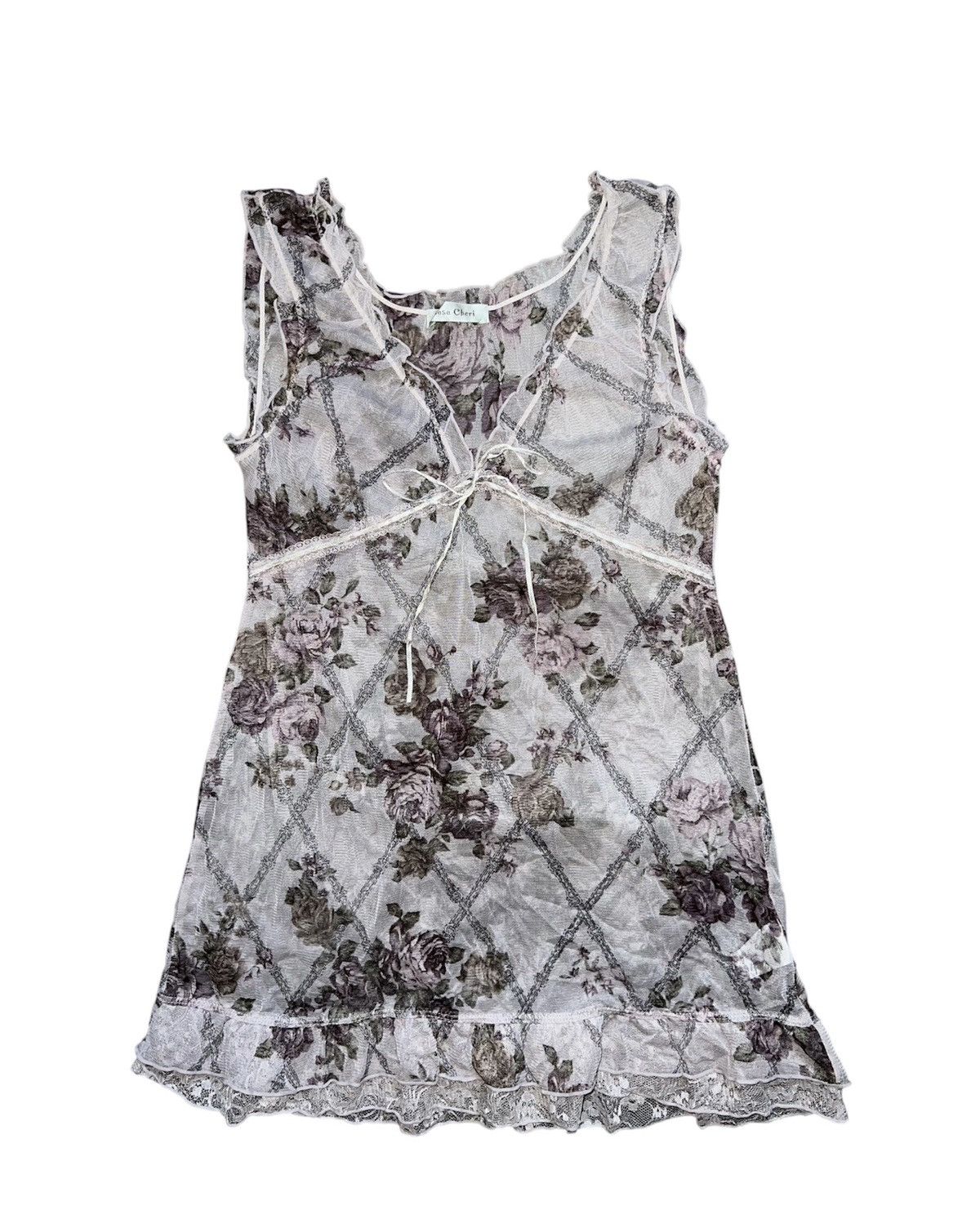 Japanese Brand Rosa Cheri floral mesh tank top 🌸🌺 Size M / US 6-8 / IT 42-44 - 1 Thumbnail
