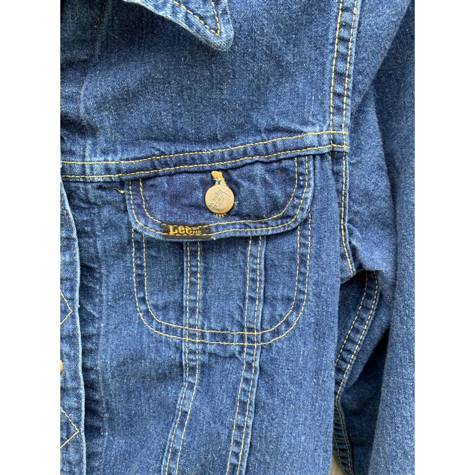Lee VINTAGE Lee Jacket Denim Blue Rockabilly Jeans Jacket Made in USA Size 8 Womens Size 30" / US 8 / IT 44 - 5 Thumbnail