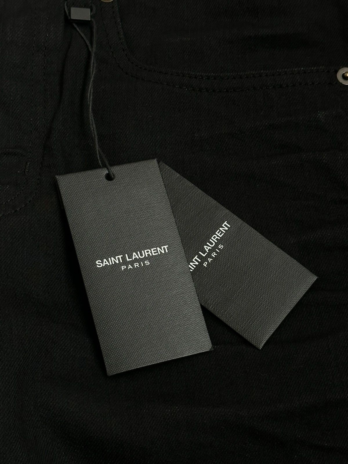 Saint Laurent Paris *NEW* SAINT LAURENT $860 SS20 Silver Coated Skinny Jeans D24 Size US 28 / EU 44 - 8 Thumbnail