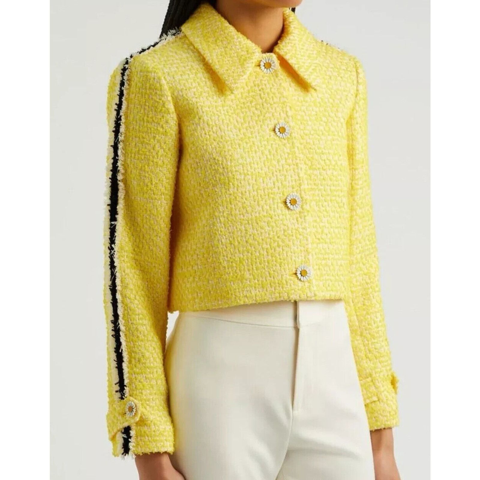Alice + Olivia NWT ALICE + OLIVIA Yellow Tweed Daisy Blazer Dress 2 Pc Set Size S / US 4 / IT 40 - 6 Thumbnail